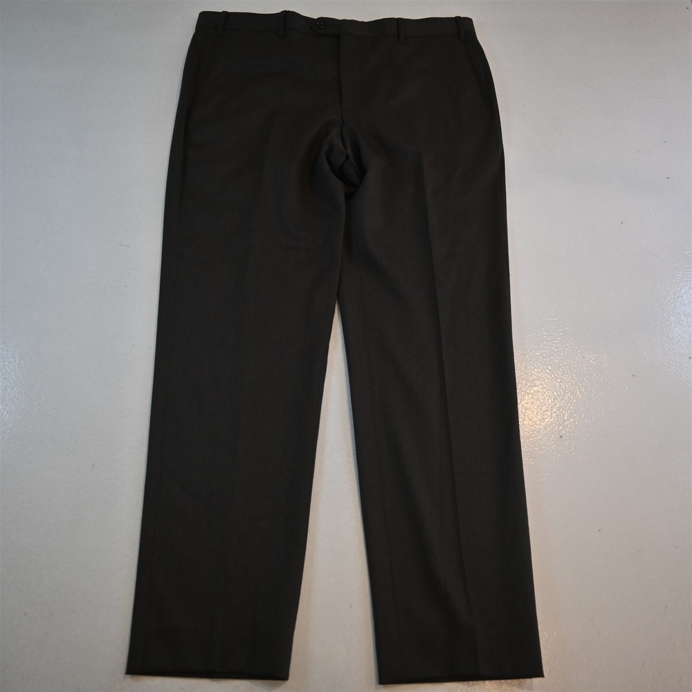 Sartore 38x32‎ Brown Compagnia Wool Flat Front Straight Dress Mens Pants